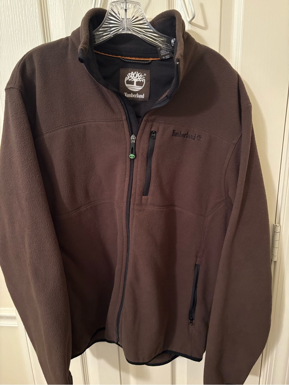 Timberland Men's Dark Brown Full-Zip Fleece Jacket